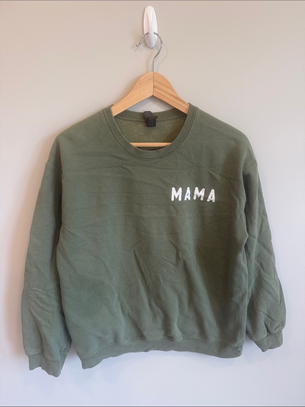 Gildan Olive Green MAMA Crewneck Sweatshirt